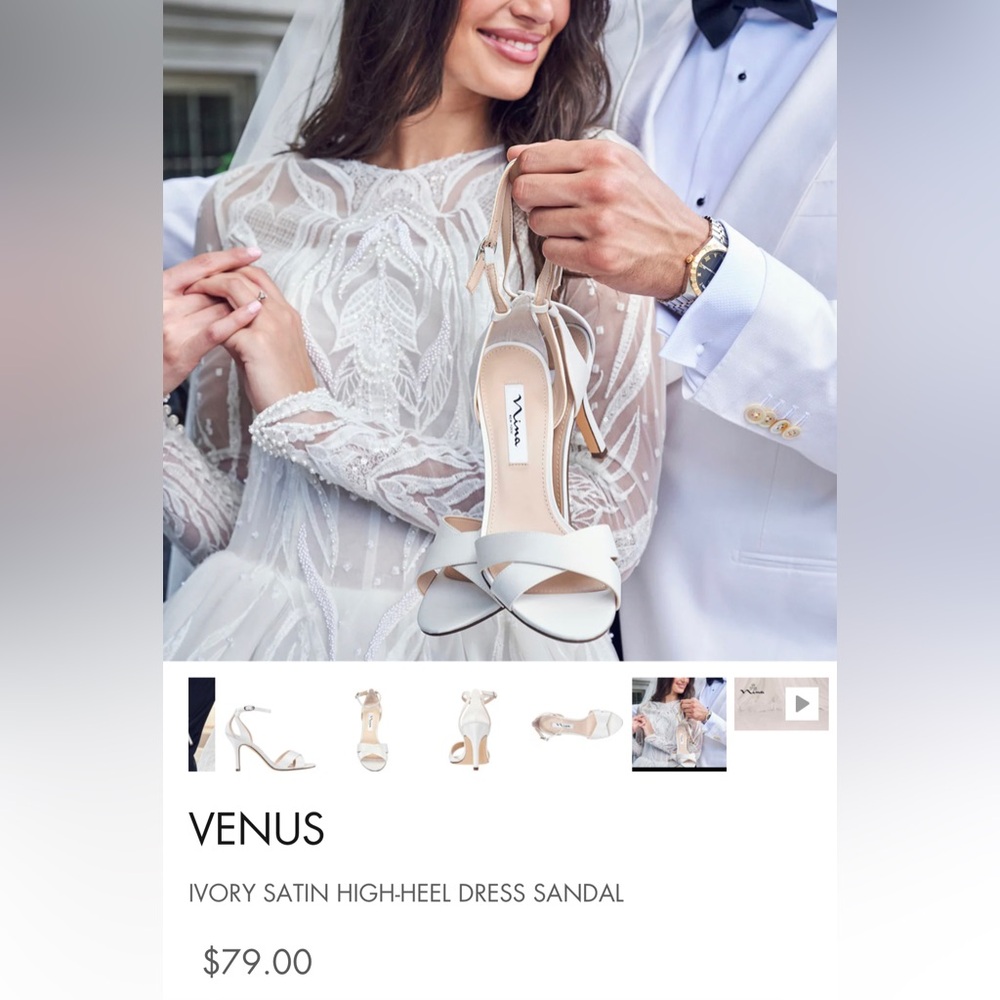 Women's Nina shoes : “Venus” 9M Ivory Luster Satin Brand New